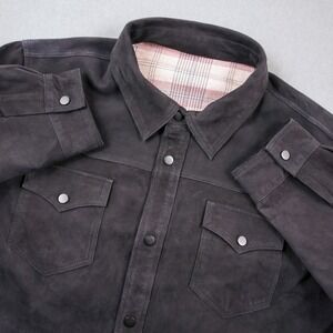 Goat Suade Western Over Shirt Snap Jacket Shaket OVERLAND Men's XXL Lined Collar